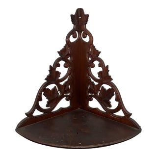 Early 20th Century Victorian Carved Walnut Shelf For Sale