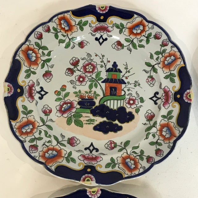 England New Stone Imari Peking Cabinet Plates a Set of Four9" For Sale In Chicago - Image 6 of 13