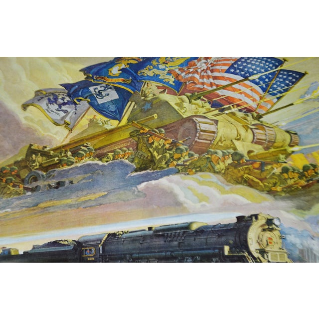 Vintage 1944 Pennsylvania Railroad Calendar Print Titled Forward By 