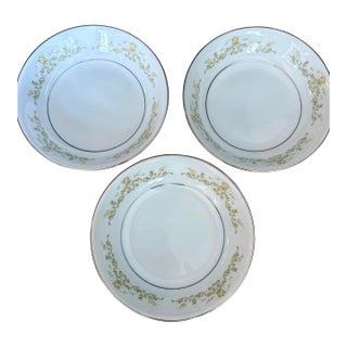 Vintage Regal Towne House Dessert Bowls Set of 3 • Cotillion Floral Pattern • Silver Trim For Sale
