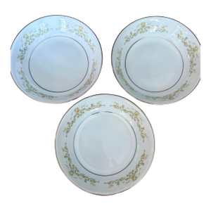 Vintage Regal Towne House Dessert Bowls Set of 3 • Cotillion Floral Pattern • Silver Trim