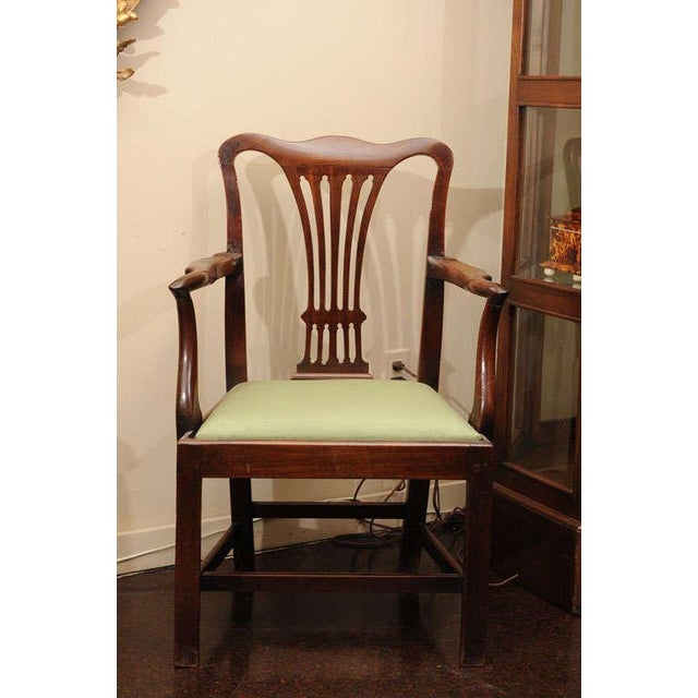 Georgian Mahogany Armchair with drop seat, English circa 1780.