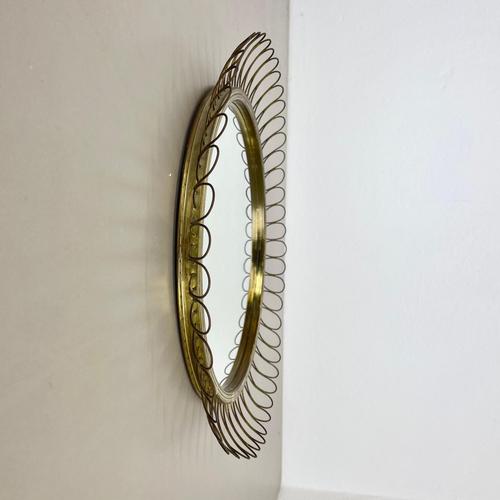 Josef Frank Brass Metal Round Mirror by Josef Frank for Svenskt Tenn, 1960s For Sale - Image 4 of 18