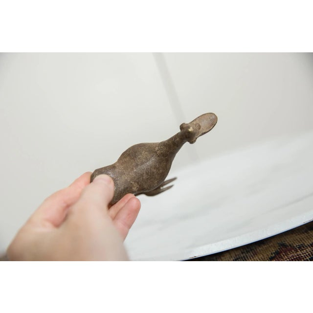 Metal Vintage African Bronze Flat Billed Bird For Sale - Image 7 of 8