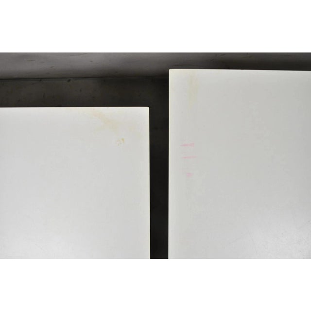 Vintage Mid Century Modern Walnut Base Laminate Top Low Side Tables - A Pair For Sale In Philadelphia - Image 6 of 10