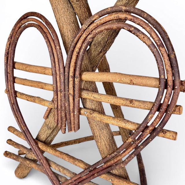 Pair of Late 20th Century High-End Bent Twig Adirondack Side Tables With Heart Bases For Sale In Chicago - Image 6 of 6