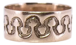 Late 19th Century Victorian Wedding Ring, Amelia L. Bean, Size 7.5