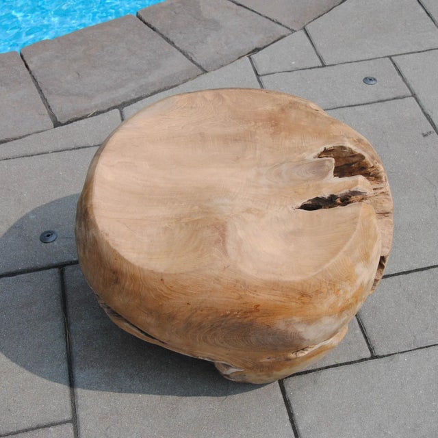 2020s Contemporary Teak Rootball Tractor Seat For Sale - Image 5 of 7