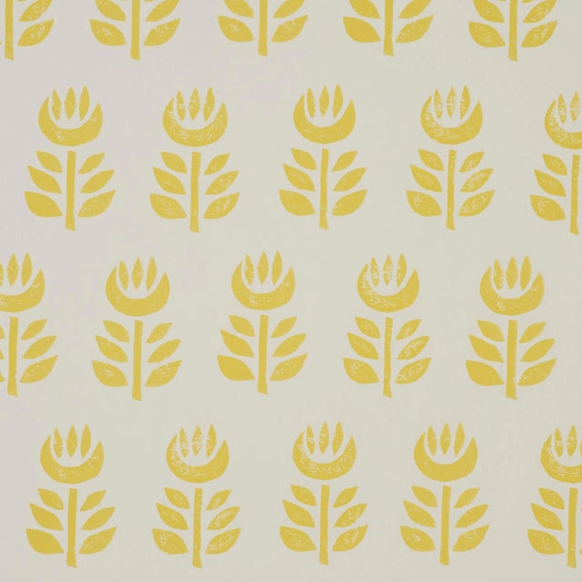 Schumacher Rosenborg Wallpaper in Yellow For Sale