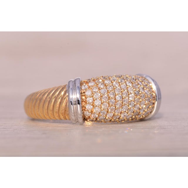 Gold The Pape: Pave Set Natural Diamond Ring in White and Yellow Gold For Sale - Image 8 of 11