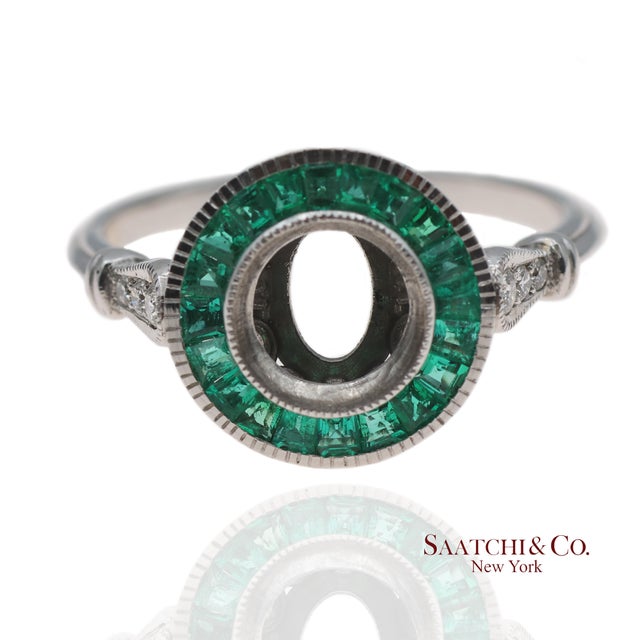 Early 21st Century 14k (585) White Gold Natural Brilliant Diamond Semi Mount Engagement Ring Size 7 For Sale - Image 5 of 10