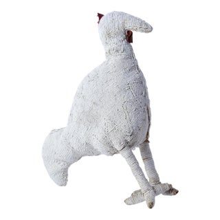 Early 20th Century Yoruba Beaded White Chicken Nigeria For Sale