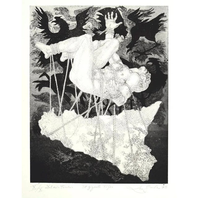 Typhon is an original black and white etching realized in 1975 by Leo Guida. Hand-signed and dated by the artist on the...