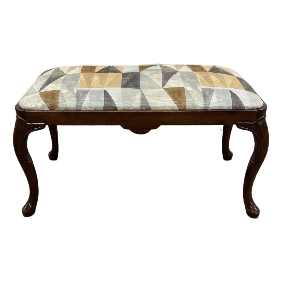 Newly Upholstered Queen Anne Style Vanity or Piano Bench | Chairish