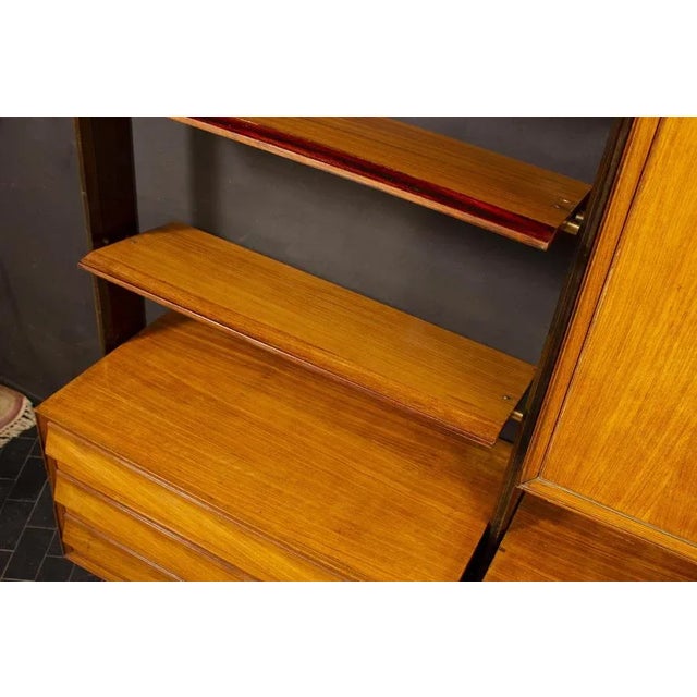 Brown Mid-Century Italian Modular Bookcase, 1950 For Sale - Image 8 of 15