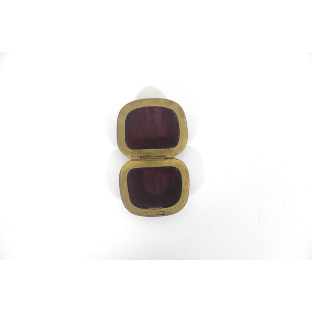 Early 20th Century Vintage Leather and Brass Pill Box For Sale - Image 5 of 10