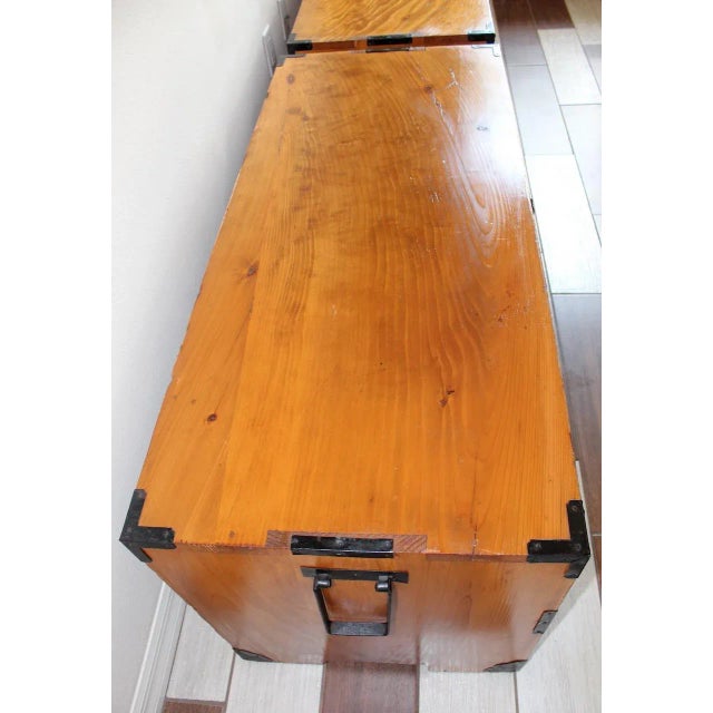 Wood Antique Japanese Matsumoto Tansu Chest on Chest - Meiji Period Keyaki Wood | Rare Kasane Tansu For Sale - Image 7 of 16