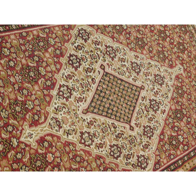 Textile Antique Persian Senneh Kilim Rug - 4'x 6'5" For Sale - Image 7 of 12