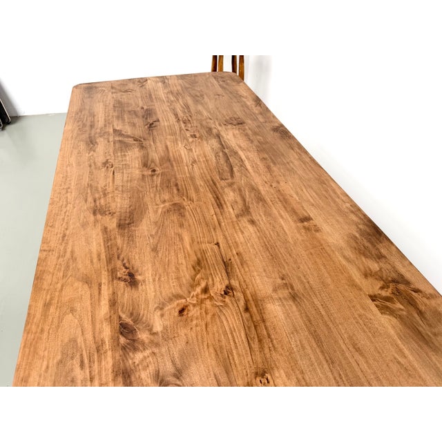 Vintage Poplar Farmhouse Table, 1970s For Sale - Image 9 of 18
