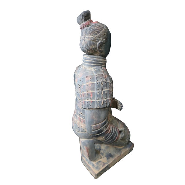 Late 20th Century Terracotta Warrior Replica Kneeling Archer Statue For Sale - Image 5 of 8