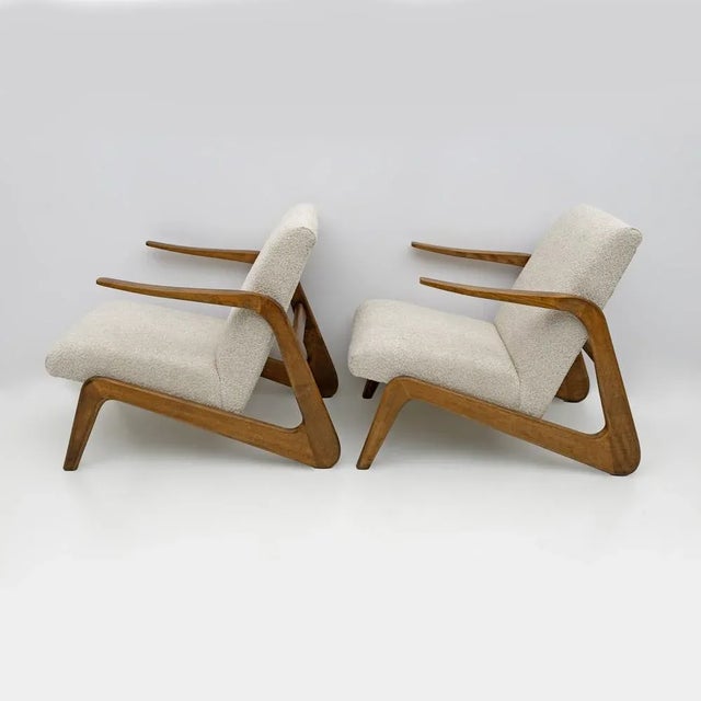 1970s Set of Mid-Century Modern Italian Bouclè Lounge Chairs, 1970s For Sale - Image 5 of 9