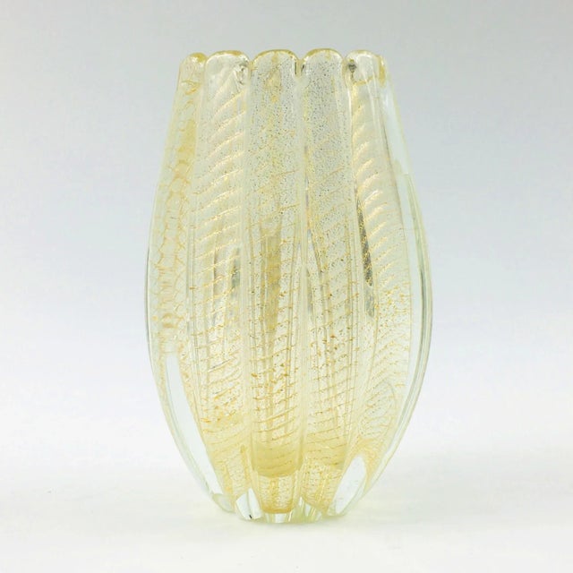 Barovier & Toso Cordonato d'Oro Glass Vase Murano, Italy, 1950s For Sale - Image 9 of 9