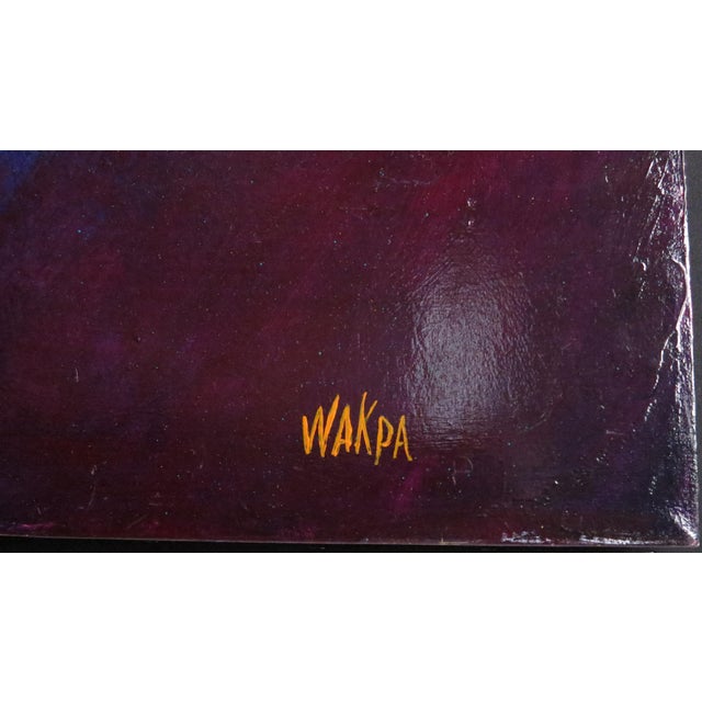 Donald Brewer Aka Wakpa Original Art Painting on Canvas 7 Night Riders For Sale - Image 10 of 10