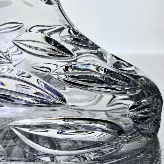 Crystal Captain's Decanter Leaf Leaves Cut Glass For Sale - Image 9 of 12