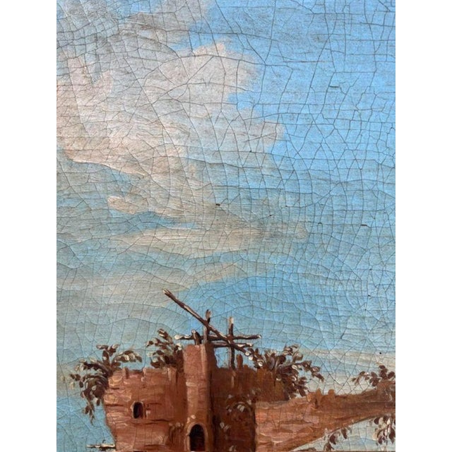 Venetian School Artist, Landscape Composition, 18th Century, Oil Painting on Canvas, Framed For Sale - Image 10 of 17