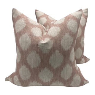 Lilac Lee Jofa Modern Ikat Drops Pillows- A Pair For Sale