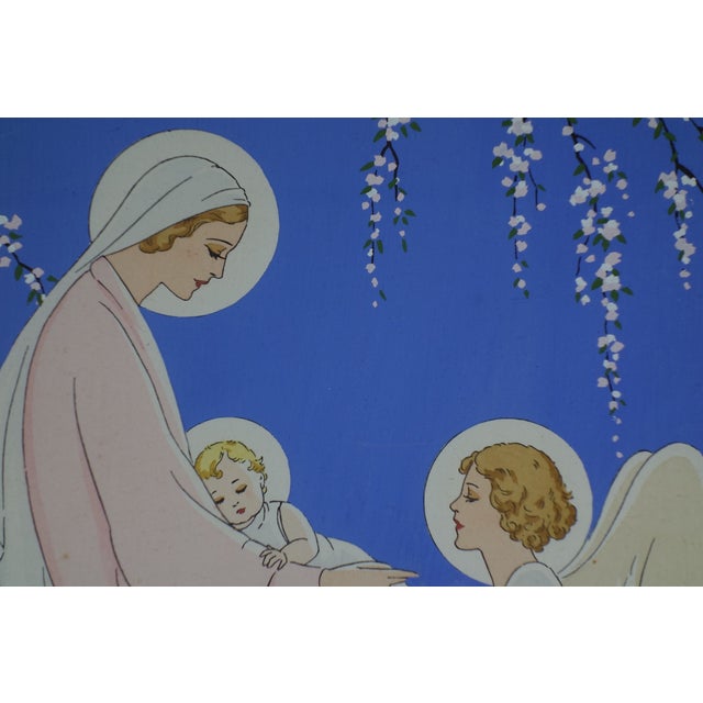 Giovanni Meschini, Madonna and Child, 1920s, Pochoir Print For Sale - Image 4 of 8