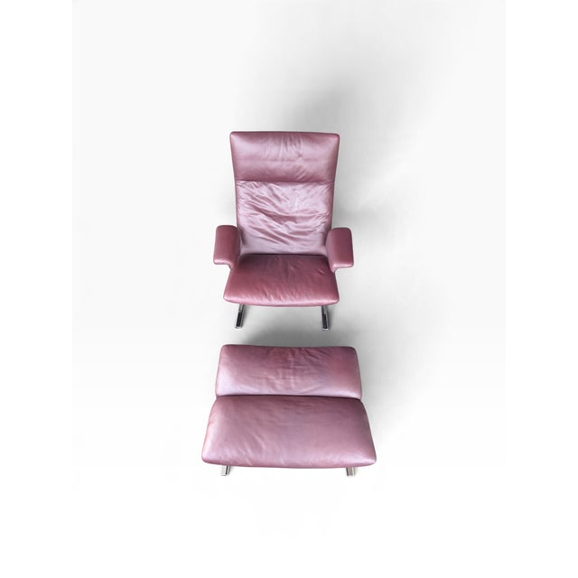Set of DS 2030 Leather Chair with Ottoman from de Sede, 1970s For Sale - Image 9 of 9