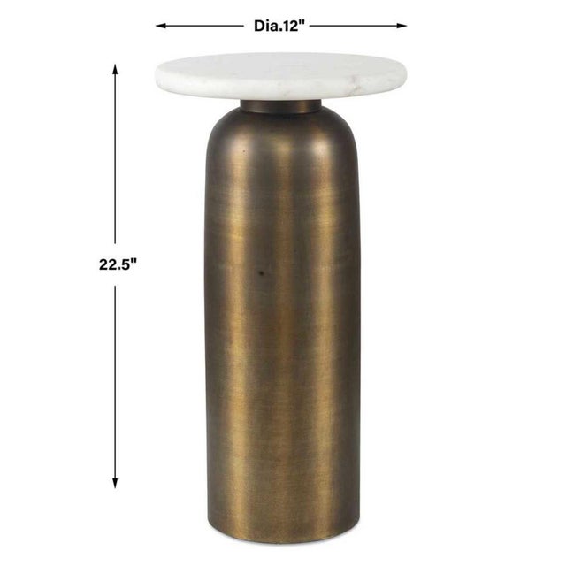 2020s Outdoor Indoor Brass Cylinder Side Table For Sale - Image 5 of 5