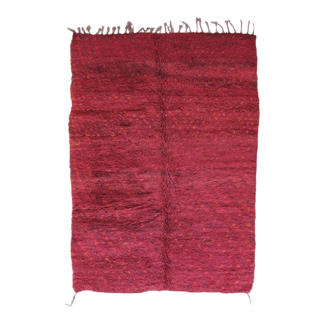 Red Moroccan Vintage Rug - 9.5 X 6.4 Ft For Sale