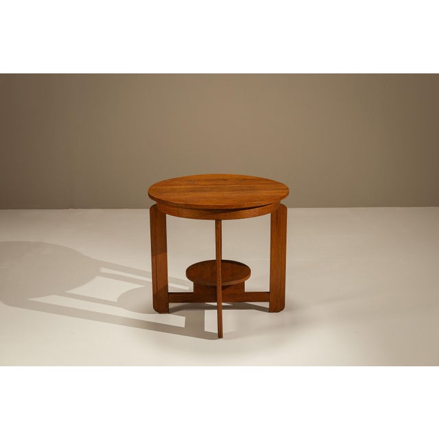 1920s Amsterdam School Side Table in Oak, 1920s For Sale - Image 5 of 11