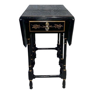 1980s Drexel Chinoiseries 18th Century Collection Foldable Side Table For Sale