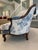 French Louis XV Style Settee & Stool – Newly Restored – Schumacher/Waverly Linen For Sale - Image 11 of 12