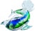 Blue Vintage Handblown Italian Blue & Green Murano Art Glass Dolphin For Sale - Image 8 of 11