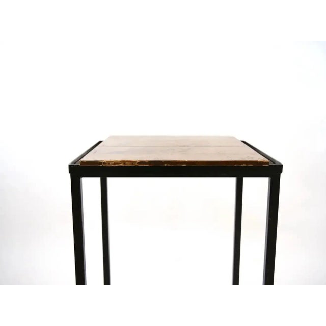 Vintage Wrought Iron / Painted Wood Top Side Tables For Sale - Image 4 of 13