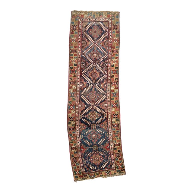1920s Northwest Persian Runner Exotic Camel Border Rug 3 x 10.2 For Sale
