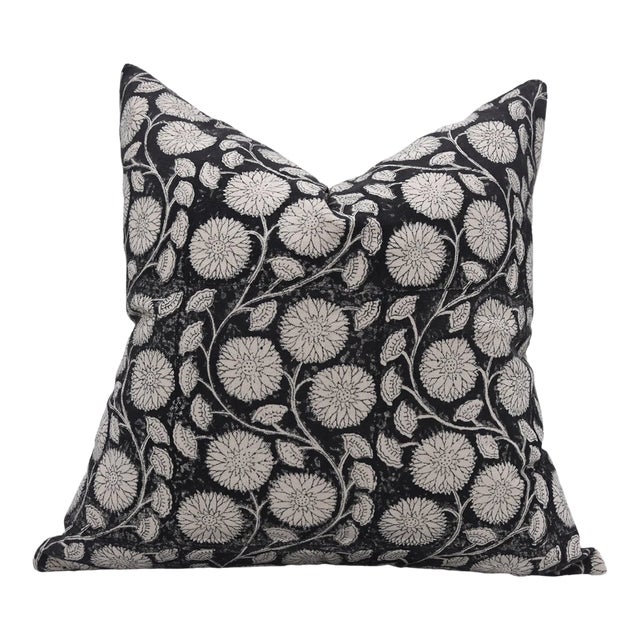 Fabdivine Indian Block Print Cushion Cover 18x18 Inch Duck Canvas- Sudershan Jaal For Sale
