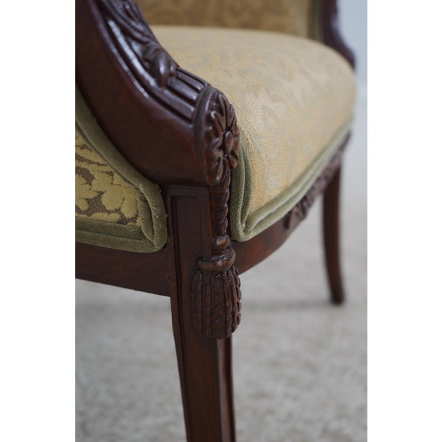 Pair Vintage French Louis XVI Style Fireside Chairs For Sale - Image 11 of 12