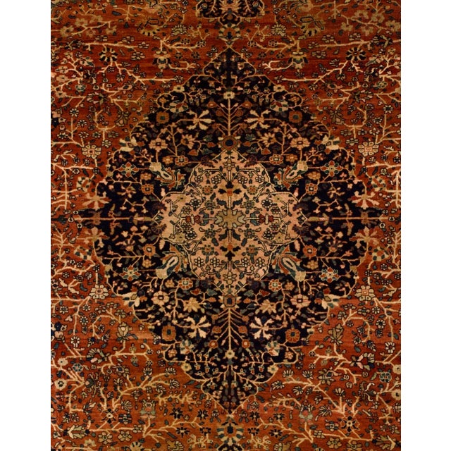 Antique Persian Farahan Sarouk Rug 8’9" X 11’6" For Sale - Image 4 of 5