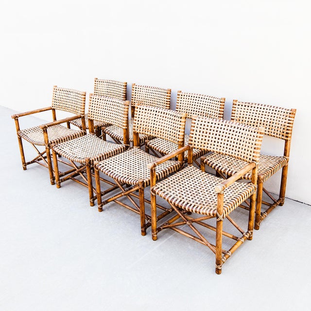 Vintage McGuire Antalya Dining Chairs in Bamboo & Laced Rawhide For Sale - Image 17 of 18