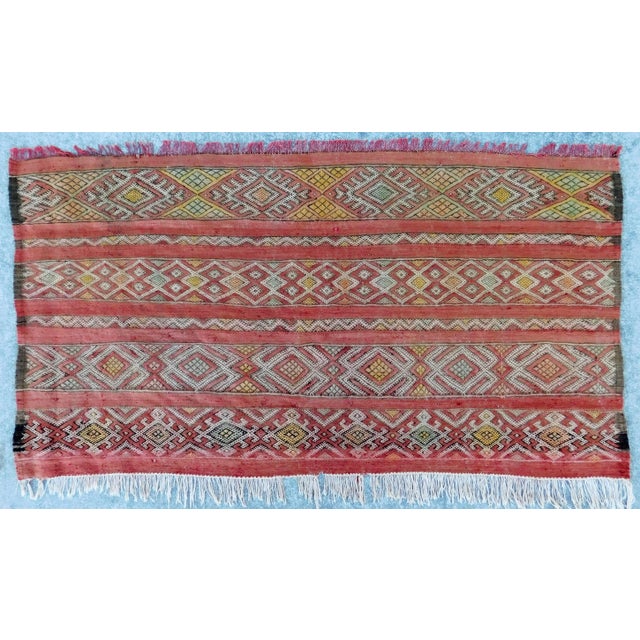 1960s Vintage Mid-Century Flatwoven Moroccan Kilim Rug 3'x 5'10" For Sale - Image 13 of 13