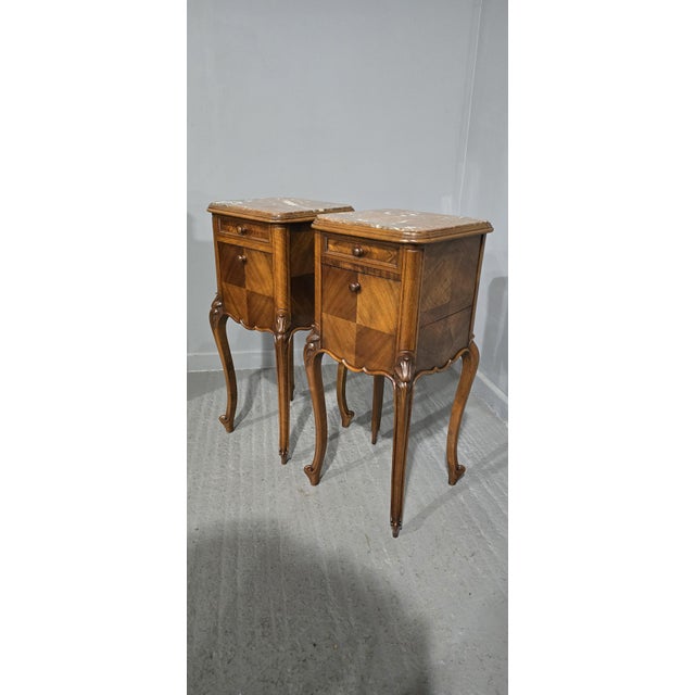 Wood French Bedside Lamp Cabinets, 1880s, Set of 2 For Sale - Image 7 of 10