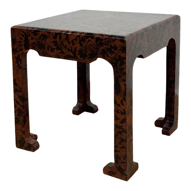 Vintage Petite Stenciled Accent Table, Riser or Plant Stand For Sale