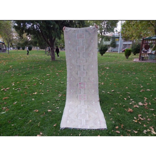 Tribal Distressed Vintage Kurdish Hand Knotted Herki Kilim Runner 2′11″ × 9′7″ For Sale - Image 3 of 13