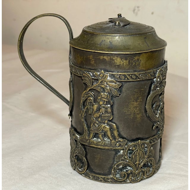 Bronze Antique 19th Century Victorian Ornate Bronze Figural Cherub Portable Oil Lamp For Sale - Image 8 of 13