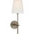 Thomas O'Brien for Visual Comfort Signature Bryant Sconce in Antique Nickel with Linen Shade For Sale